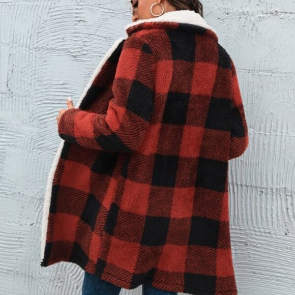 Red So Soft and Cozy Gingham Plaid Print Long tedd - Picture 3 of 6